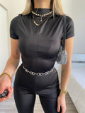 Tuta con zip manica corta