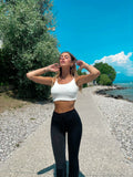 Pantalone a zampa con lacci