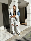 Giaccone di jeans pelo bianco