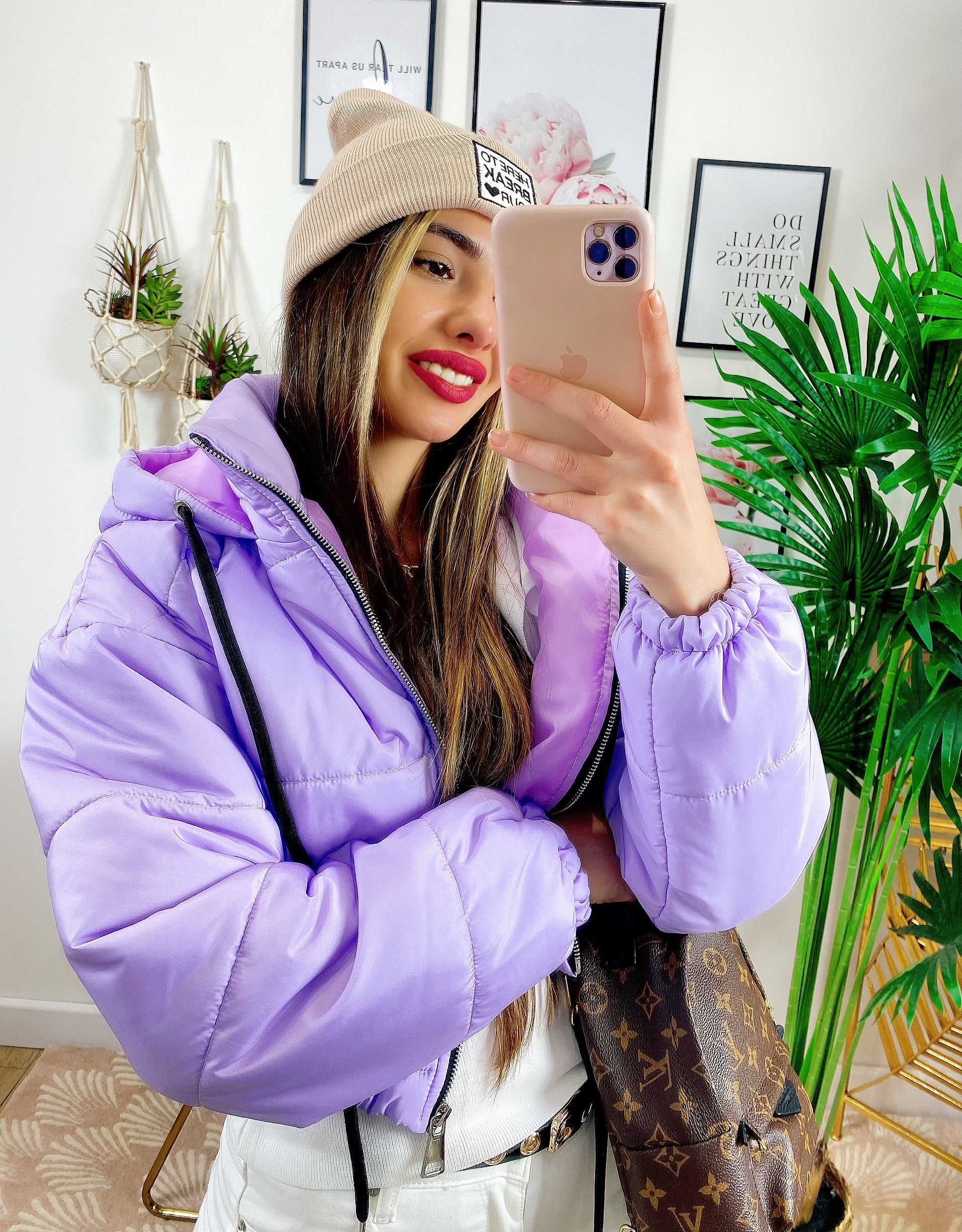 Bomber crop lilla