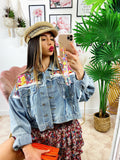 Giacca di jeans con Ricami