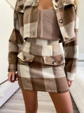 Completo giacca e gonna tweed nude