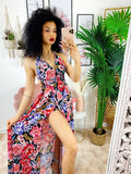 Dress Afrodite fiori Fuxia
