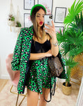 Completo due pezzi maculato verde