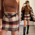 Gonna in tweed Camel red