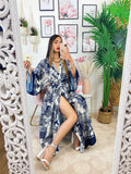 Kimono a fantasia blu