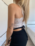 Bralette in pizzo bianca con farfalla