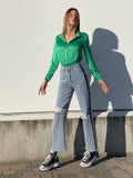 Body camicia verde smeraldo