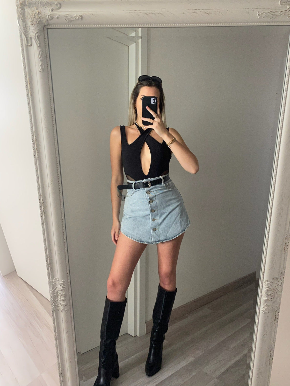 Body nero con trasparenze