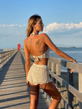 Completo crochet top e short