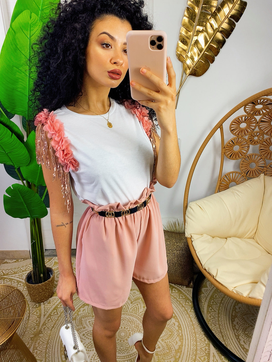 Short rosa con elastico