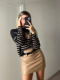 Maglione Amour Camel e nero