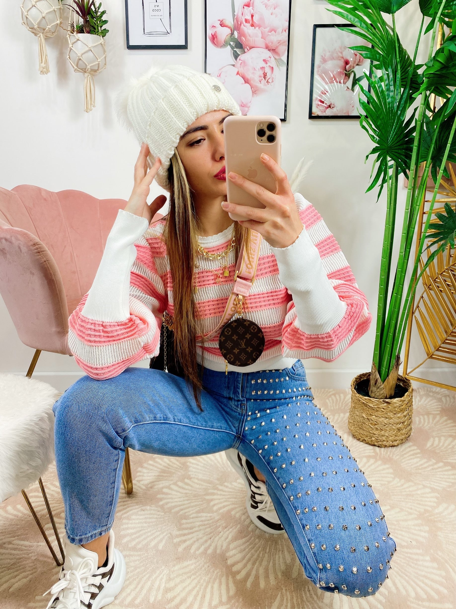 Jeans con borchie