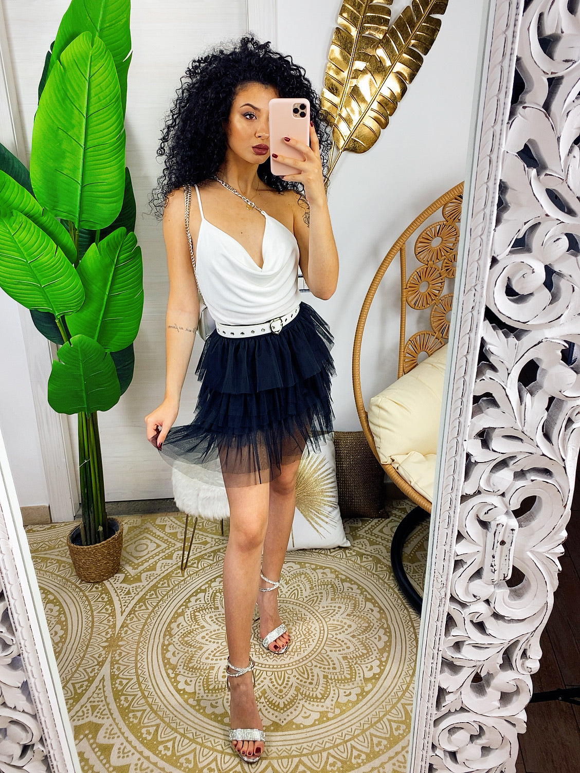 Gonna a balze in tulle