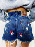 Short Levi’s Vintage con stampa topolina e strappi