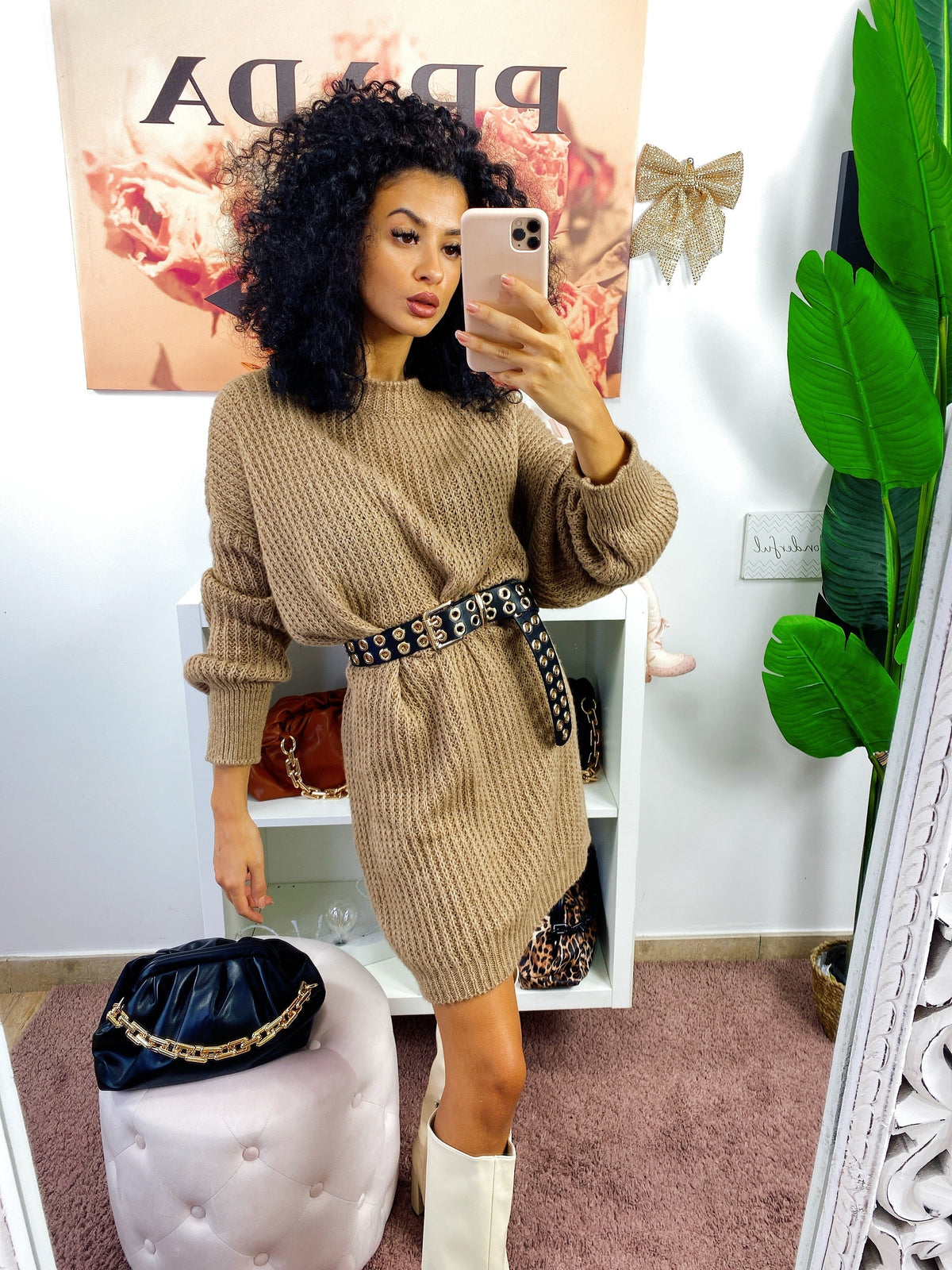 Abito in maglia Camel