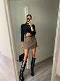 Gonna in tweed nude e lilla