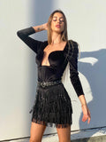 Body sensual in velluto manica lunga