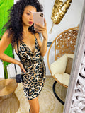 Abito in raso trama animalier