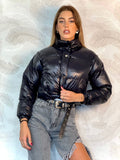 Piumino Crop nero