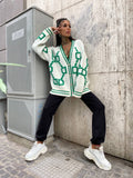 Cardigan influencer verde Top quality