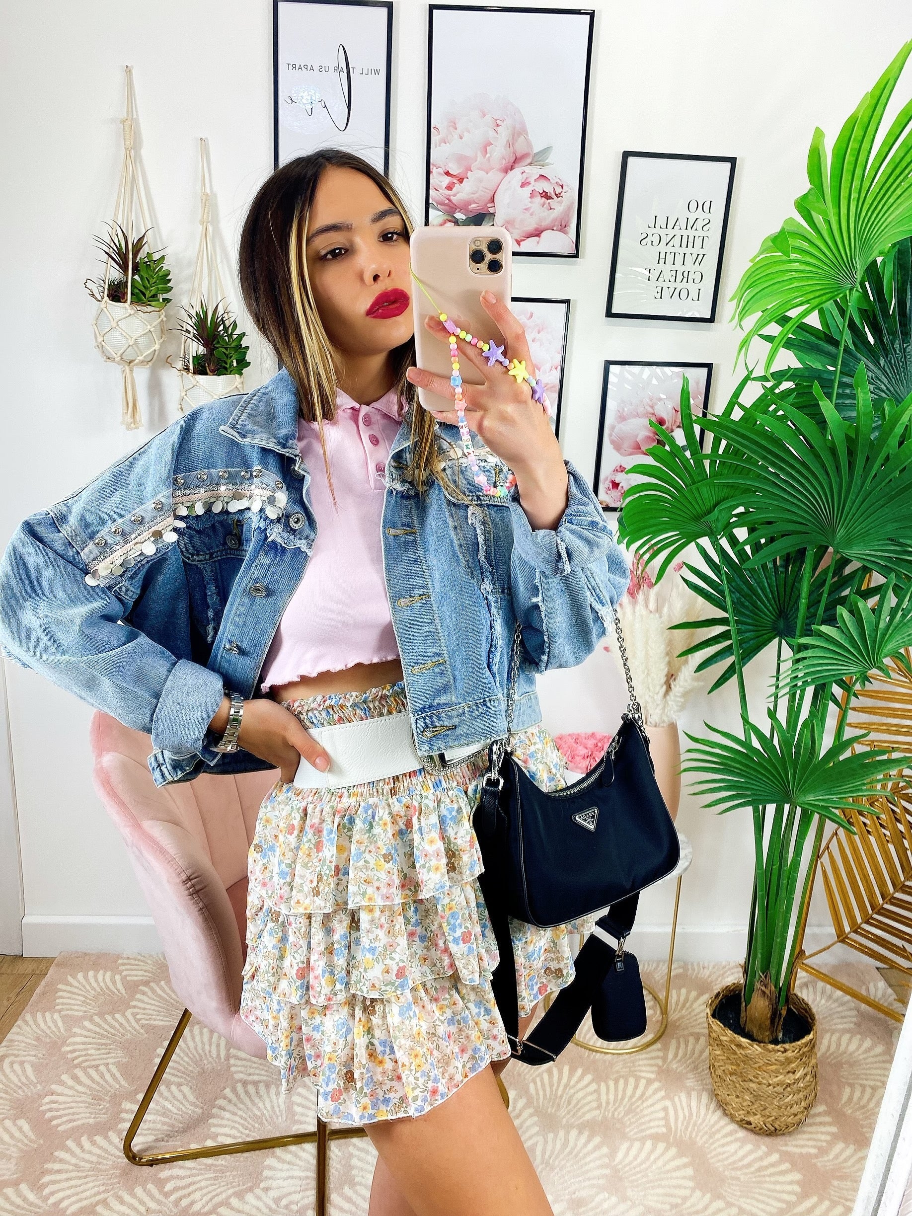 Giacca di jeans con Ricami