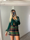 Gonna in tweed verde orange