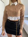 Pull crop a trecce Camel