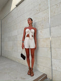 Completo top e short beige