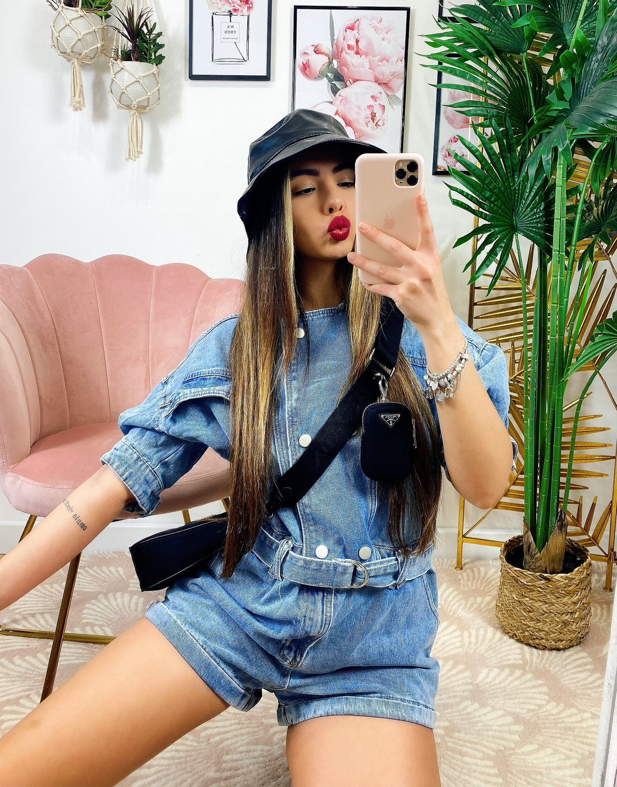 Tutina in Jeans con cintura