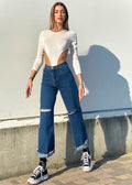 Jeans wide leg bagno medio