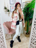 Giacca a quadri Rosa con tasche