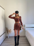 Completo top e gonna choco