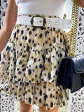 Gonna a balze leopardata chiara