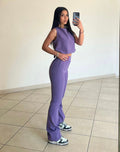Completo top e pantalone lilla
