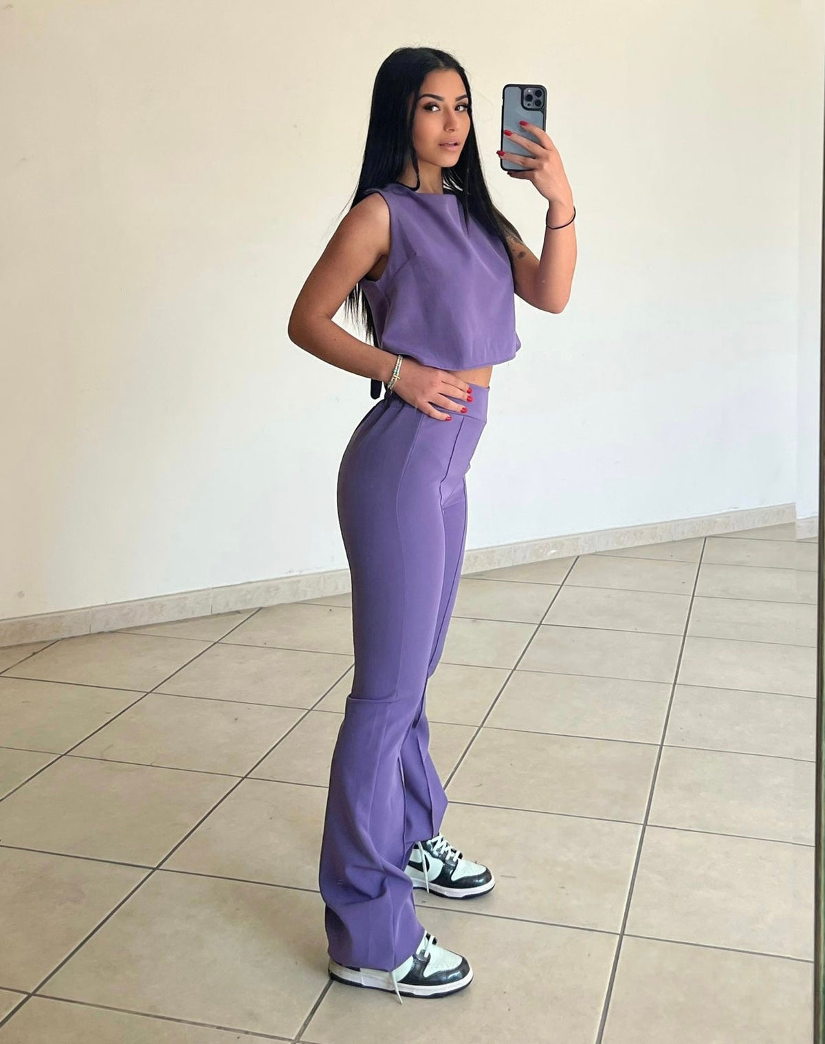 Completo top e pantalone lilla