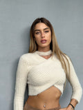 Maglioncino morbidissimo choker beige