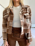 Giacchina crop check brown