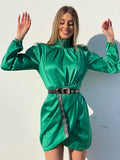 Abito in raso verde smeraldo