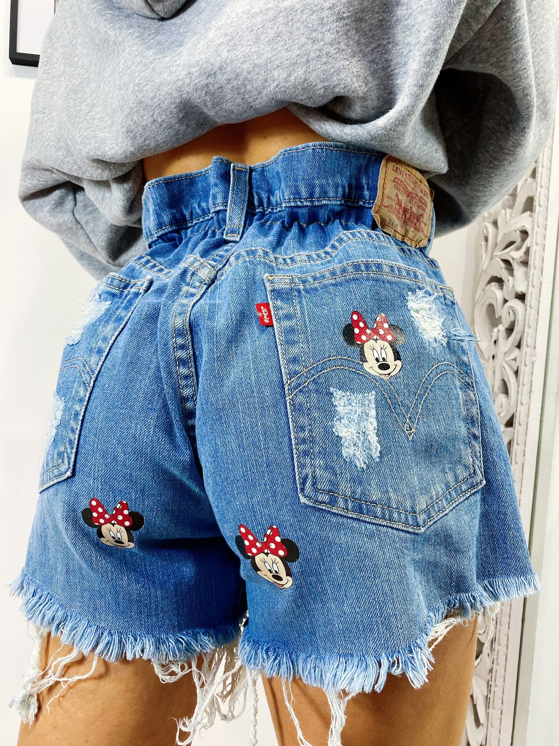 Short Levi’s Vintage stampa topolina con strappi