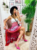 Gonna asimmetrica Fuxia corallo