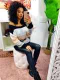 Maglione a righe bianco e rosa