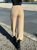 Pantalone di lana ampio beige