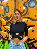 Maglia con incrocio nero