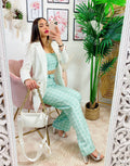 Completo verdeacqua pantalone e top
