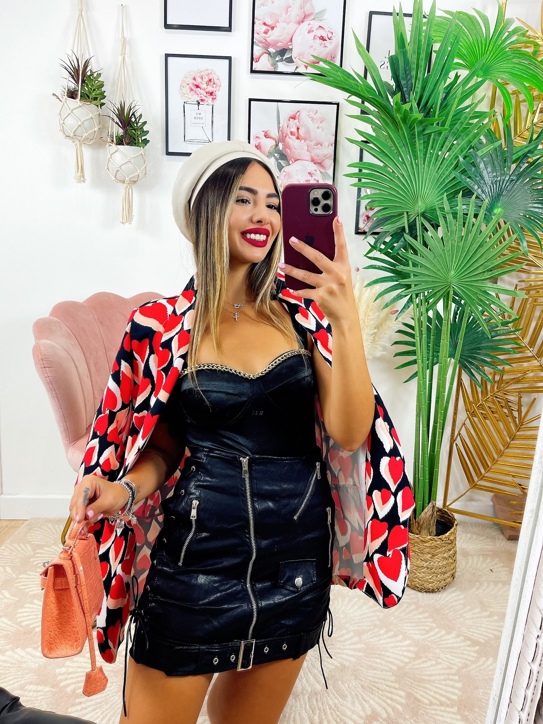 Giacca con Cuori base nera