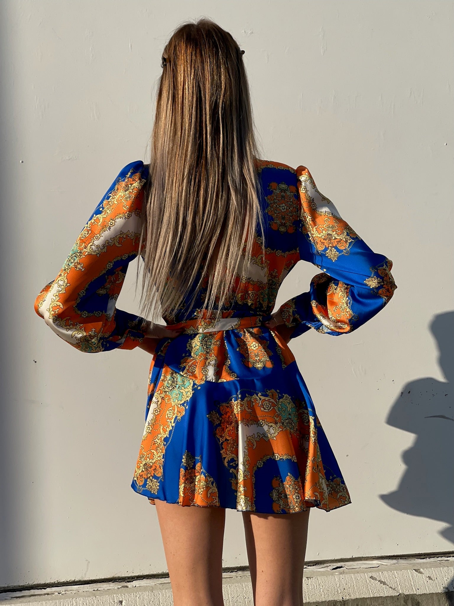 Abito etnico arancio blu