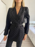 Giacca con strass nera