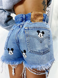 Short Levi’s Vintage con stampa topolino sfrangiato