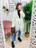 Cardigan sfrangiato bianco